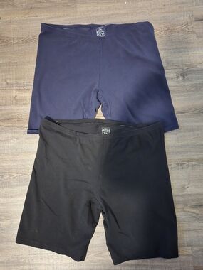 Womens Stretch Bike Shorts - Navy & Black